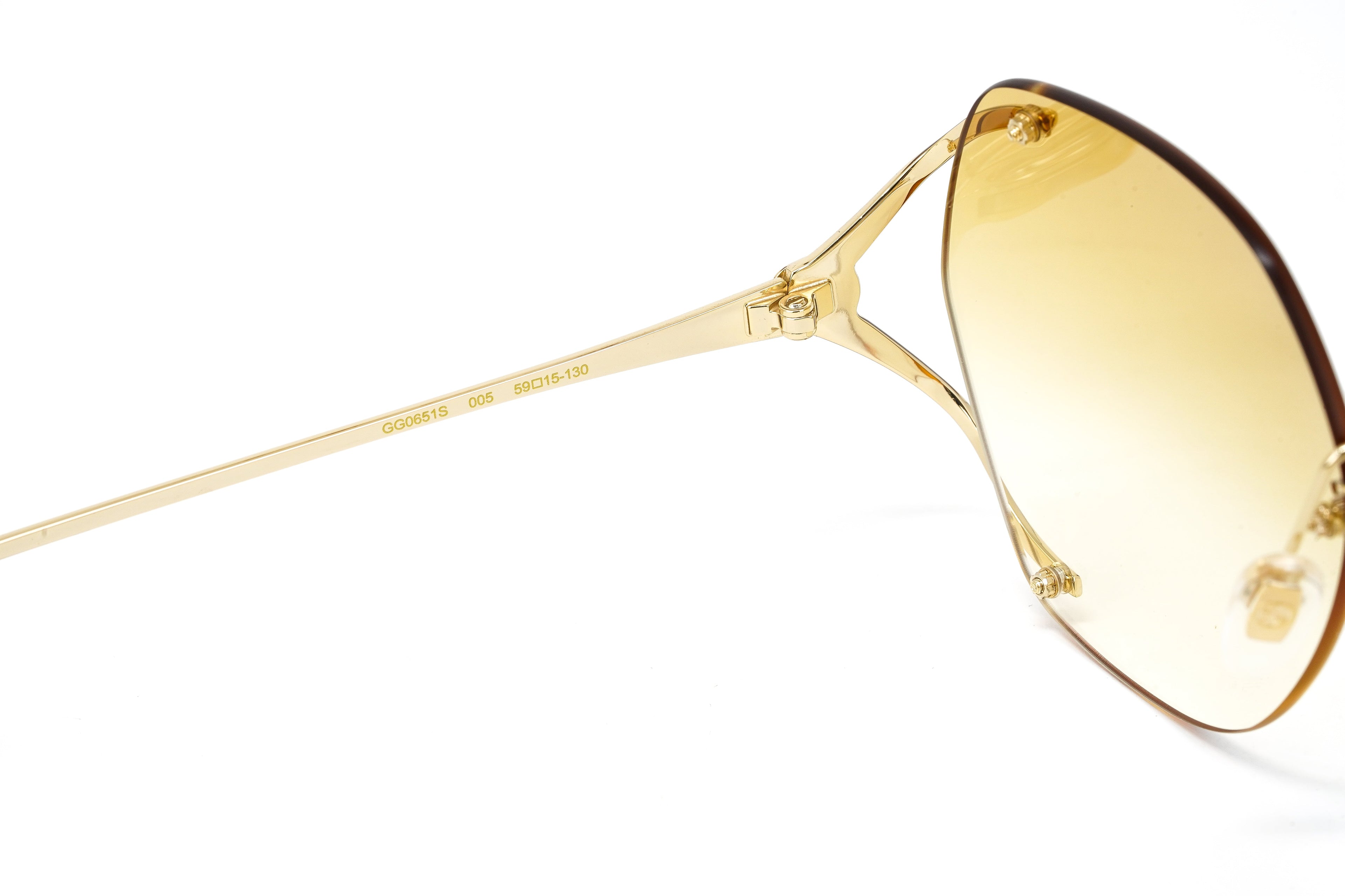 Gucci Women's Sunglasses Oversized Oval Gold