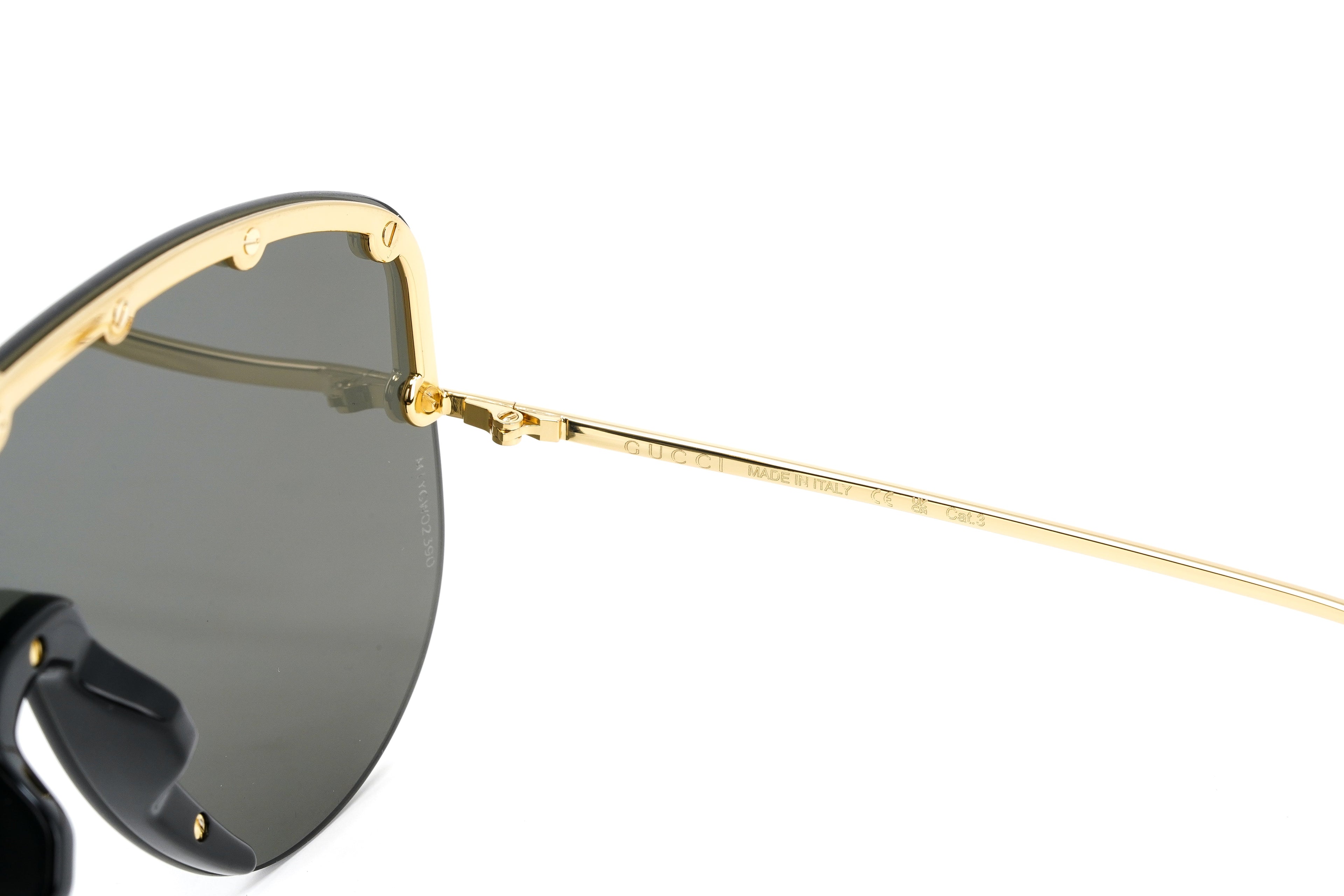 Gucci Unisex Sunglasses Oversized Black Gold