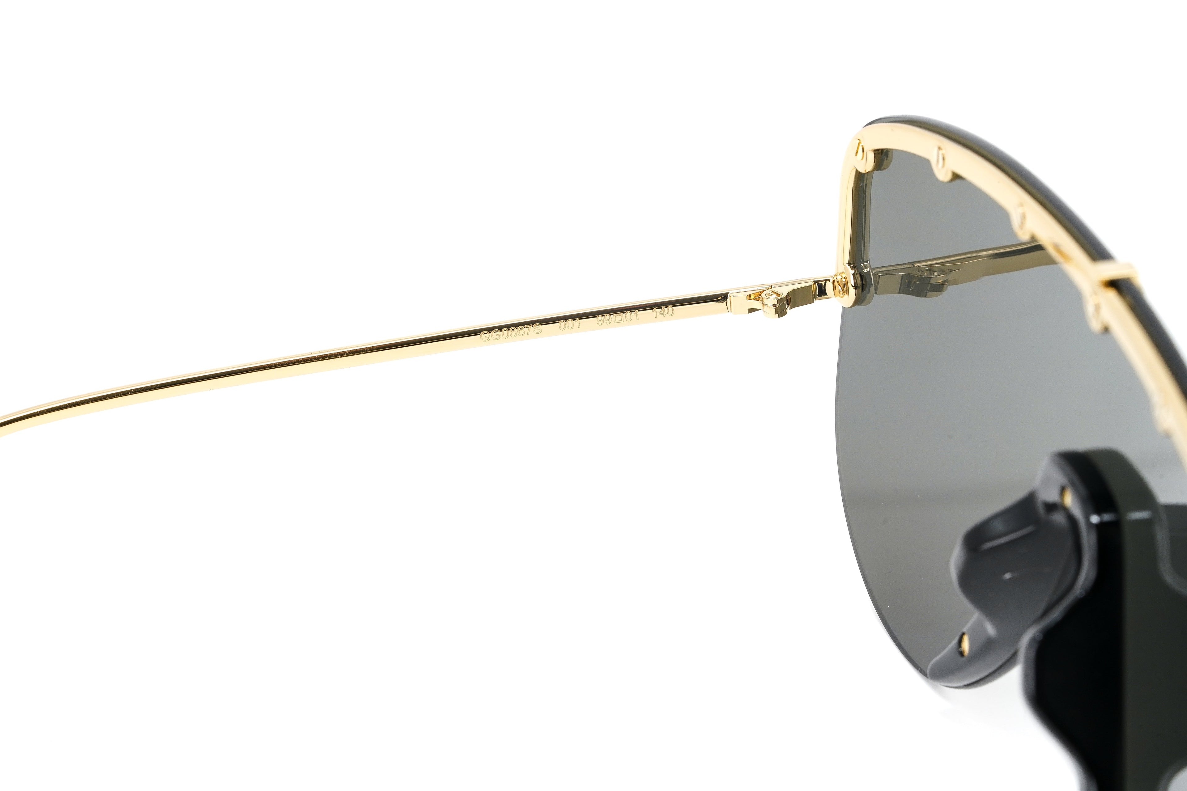 Gucci Unisex Sunglasses Oversized Black Gold