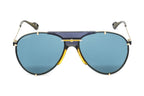 Gucci Unisex Sunglasses Oversized Pilot Blue Gold