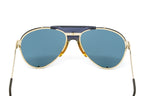 Gucci Unisex Sunglasses Oversized Pilot Blue Gold