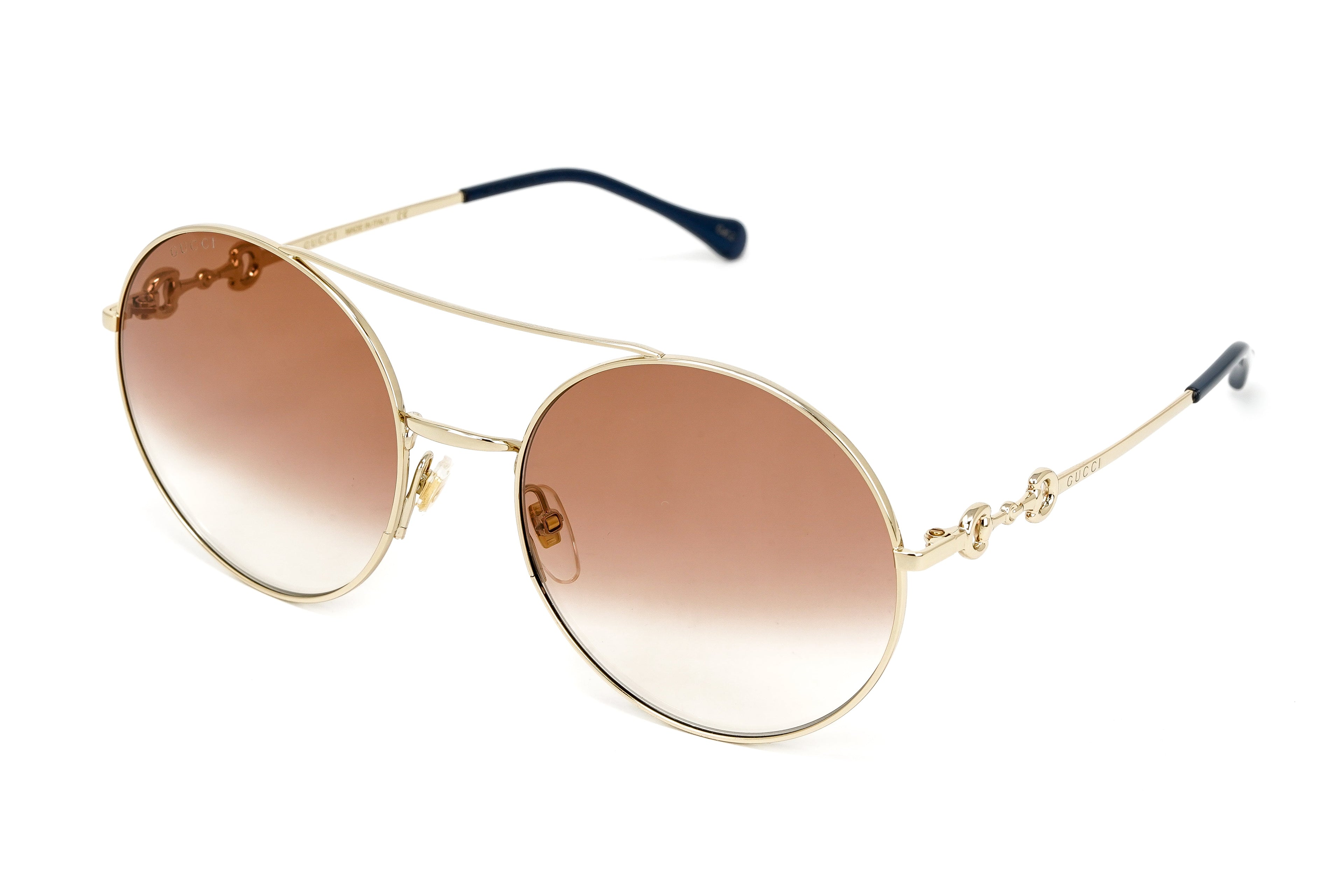 Gucci Women's Sunglasses Round Gold Pink