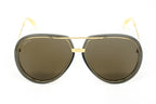 Gucci Unisex Sunglasses Oversized Pilot Black Gold