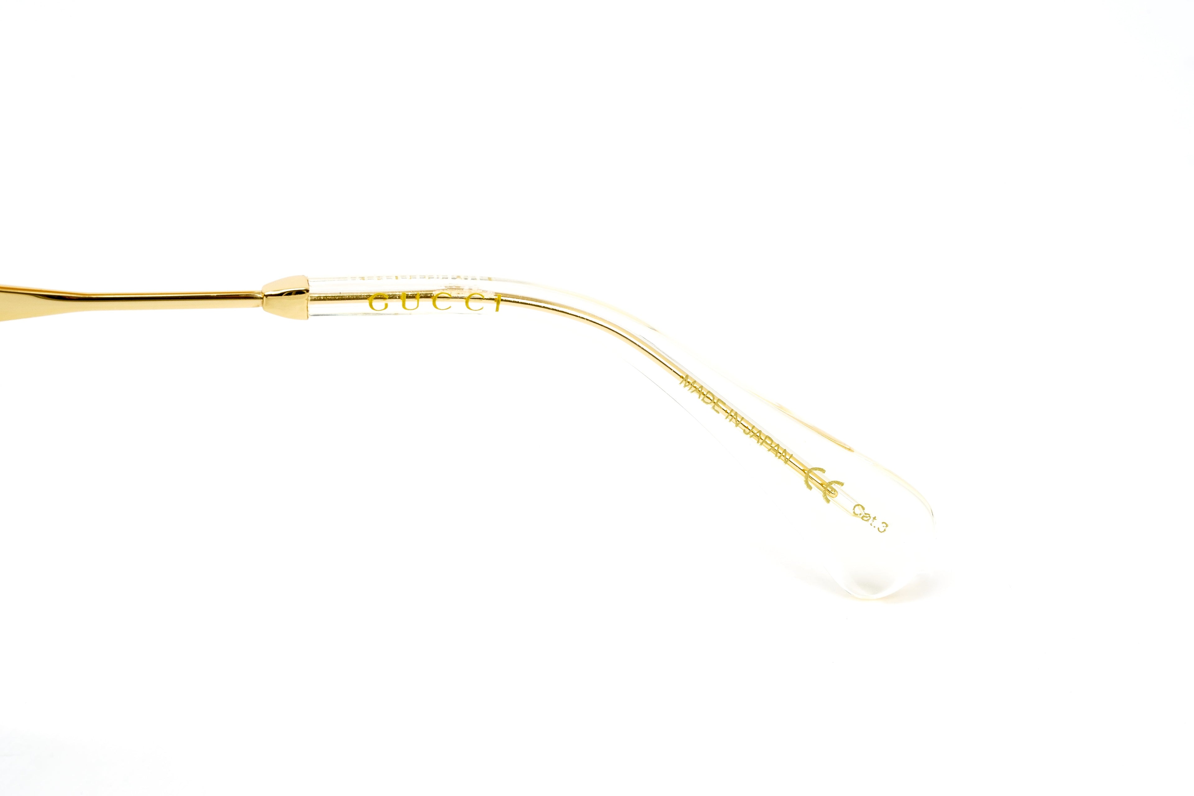 Gucci Unisex Sunglasses Oversized Pilot Black Gold