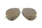 Gucci Unisex Sunglasses Oversized Pilot Black Gold