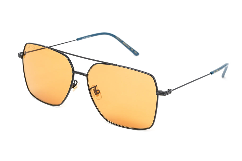 Gucci Men's Sunglasses Square Pilot Black Orange