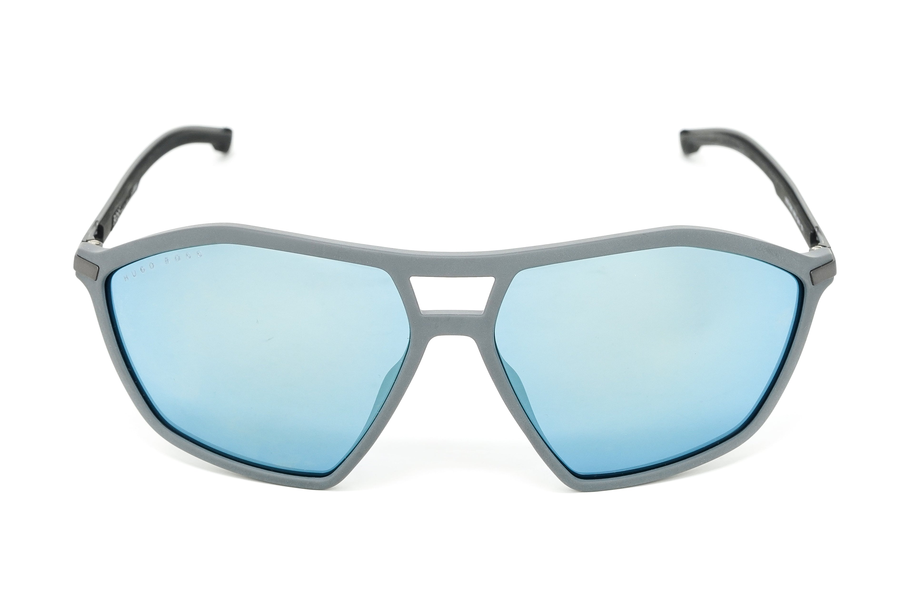 Boss by BOSS Men's Sunglasses Angular Pilot Grey/Blue