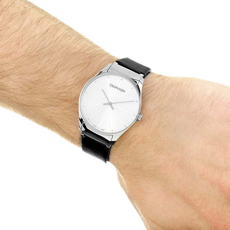 Calvin Klein Watch Classic 38MM Silver Black Leather