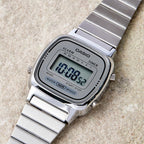 Casio Ladies Watch Digital Vintage Classic Flat Link Silver