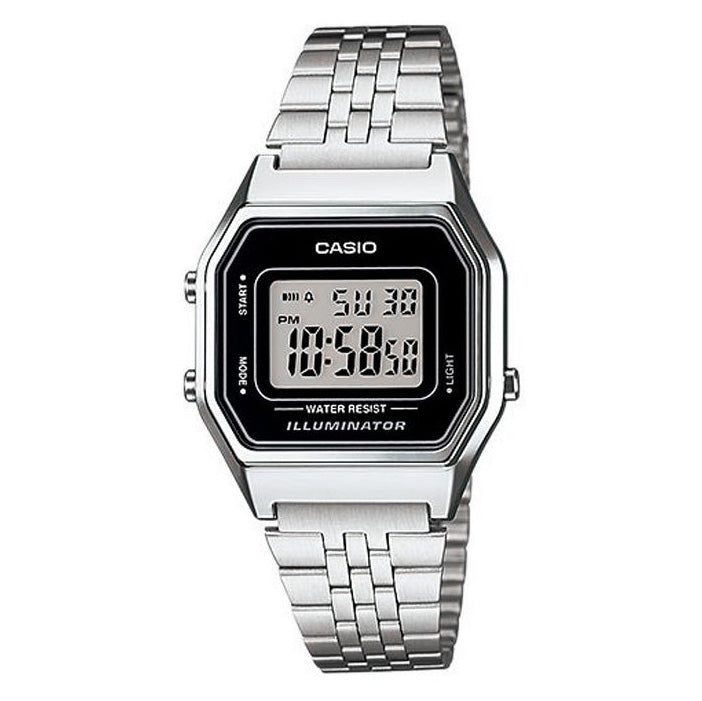 Casio Ladies Watch Digital Vintage Classic Jubilee Silver