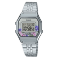Casio Vintage Floral Dial Silver Digital Watch