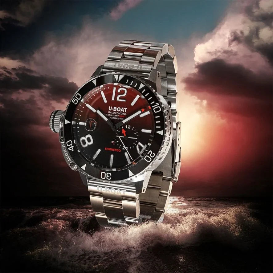 U-Boat Sommerso Ceramic Bordeaux/MT Men's Silver Watch