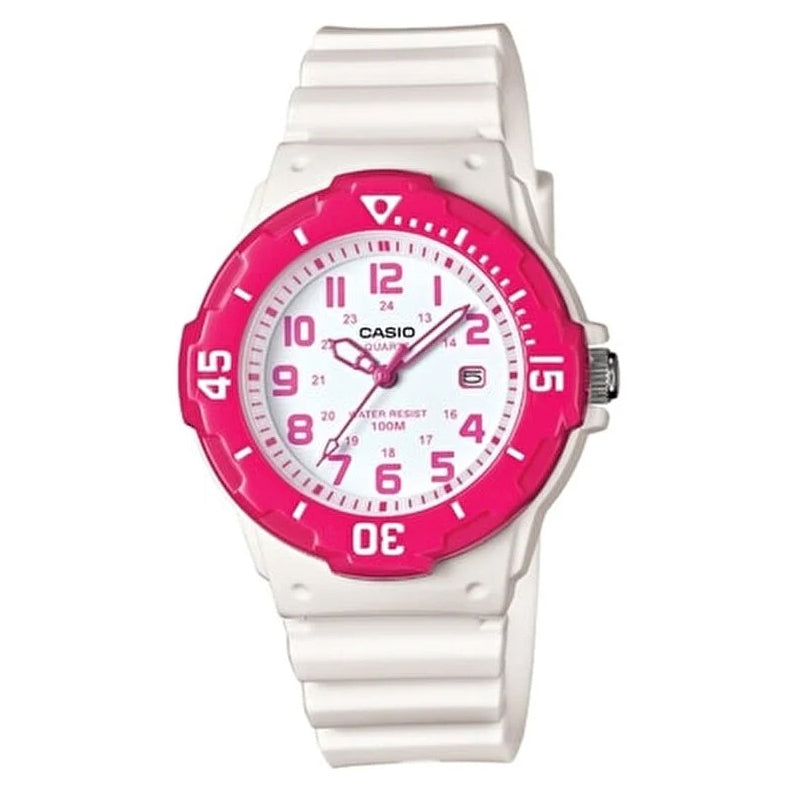 Casio Ladies Watch Analogue White Pink