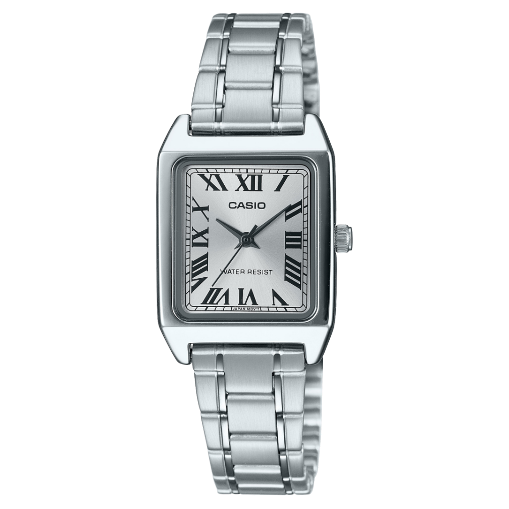 Casio Ladies' Rectangular Silver Watch