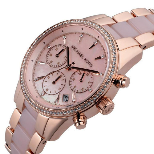 Michael Kors Ladies Watch Ritz Chronograph 37mm Rose Gold