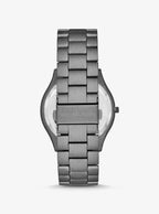 Michael Kors Men's Gunmetal 44mm Watch And Jet Set Charm Leather Wallet Gift Set