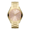 Michael Kors Ladies Slim Runway Gold Pink Watch