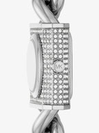 Michael Kors Ladies Silver Tone Chain Square Watch 25mm