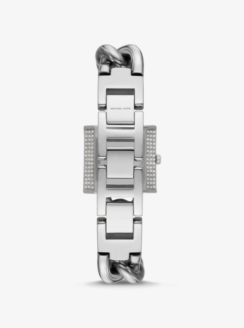 Michael Kors Ladies Silver Tone Chain Square Watch 25mm