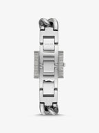 Michael Kors Ladies Silver Tone Chain Square Watch 25mm