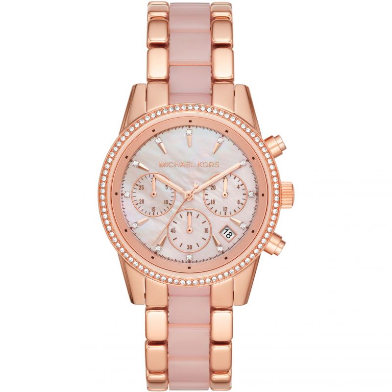 Michael Kors Ladies Watch Ritz Chronograph 37mm Rose Gold
