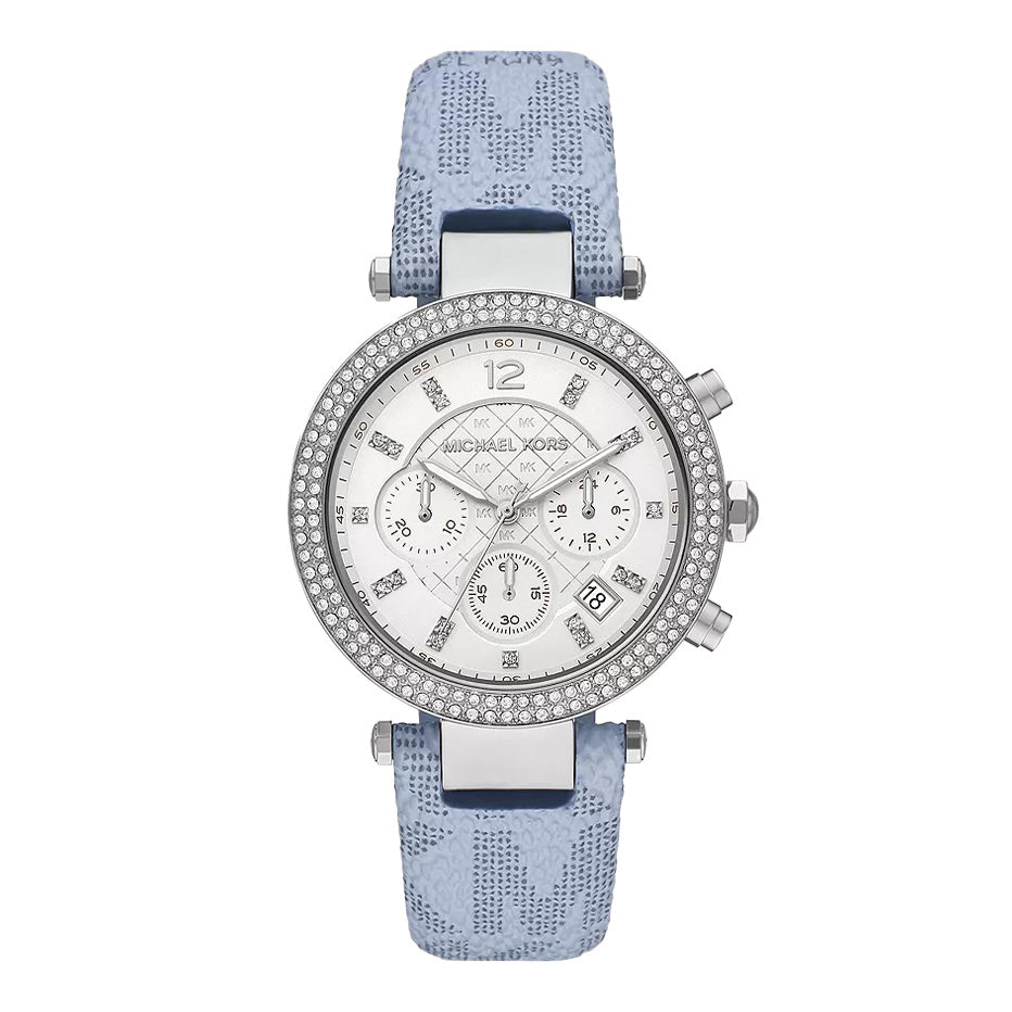 Michael Kors Ladies Watch Parker Chronograph 39mm White Blue