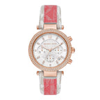 Michael Kors Ladies Watch Parker Chronograph 39mm White Rose Gold