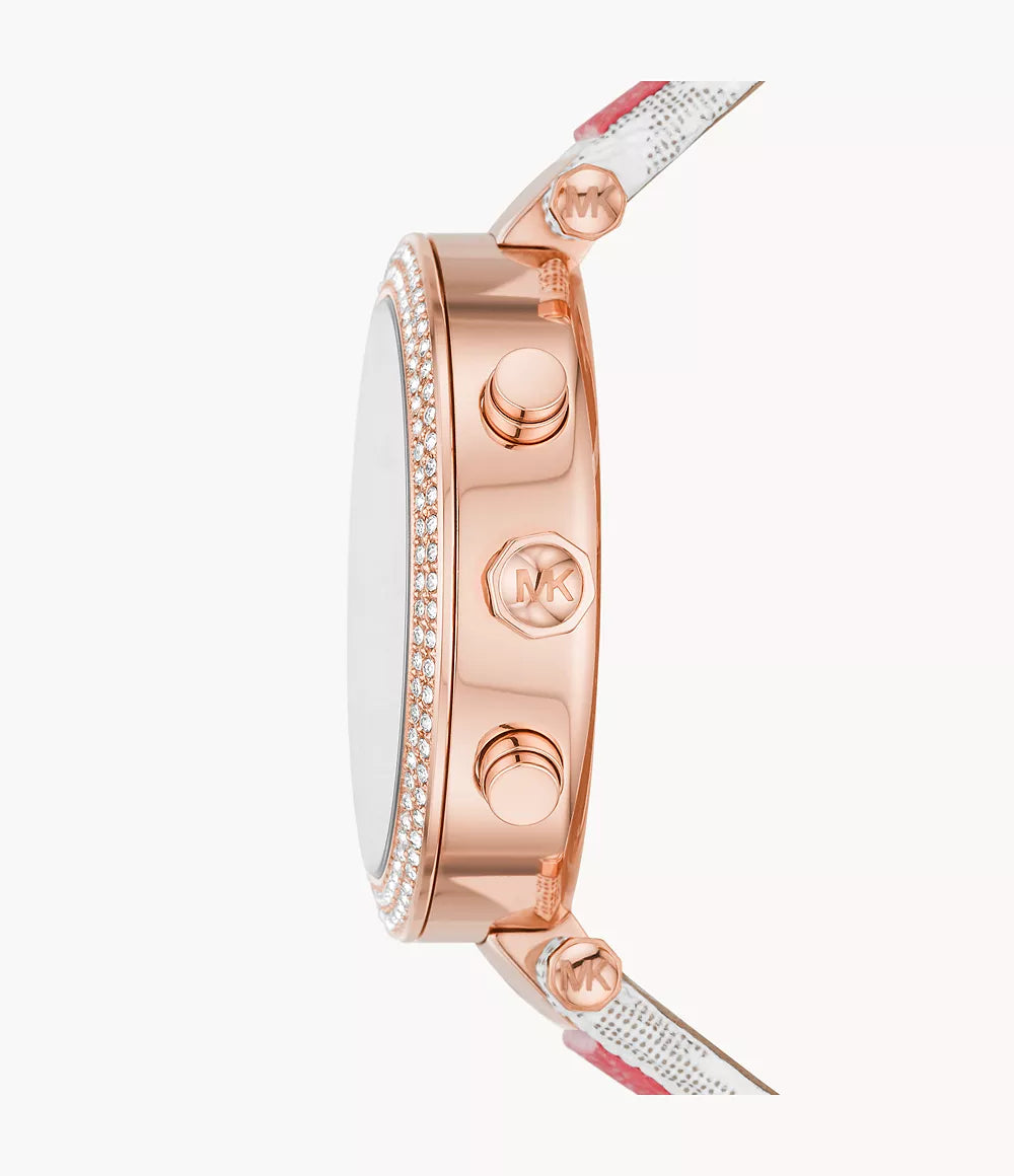 Michael Kors Ladies Watch Parker Chronograph 39mm White Rose Gold