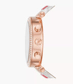 Michael Kors Ladies Watch Parker Chronograph 39mm White Rose Gold