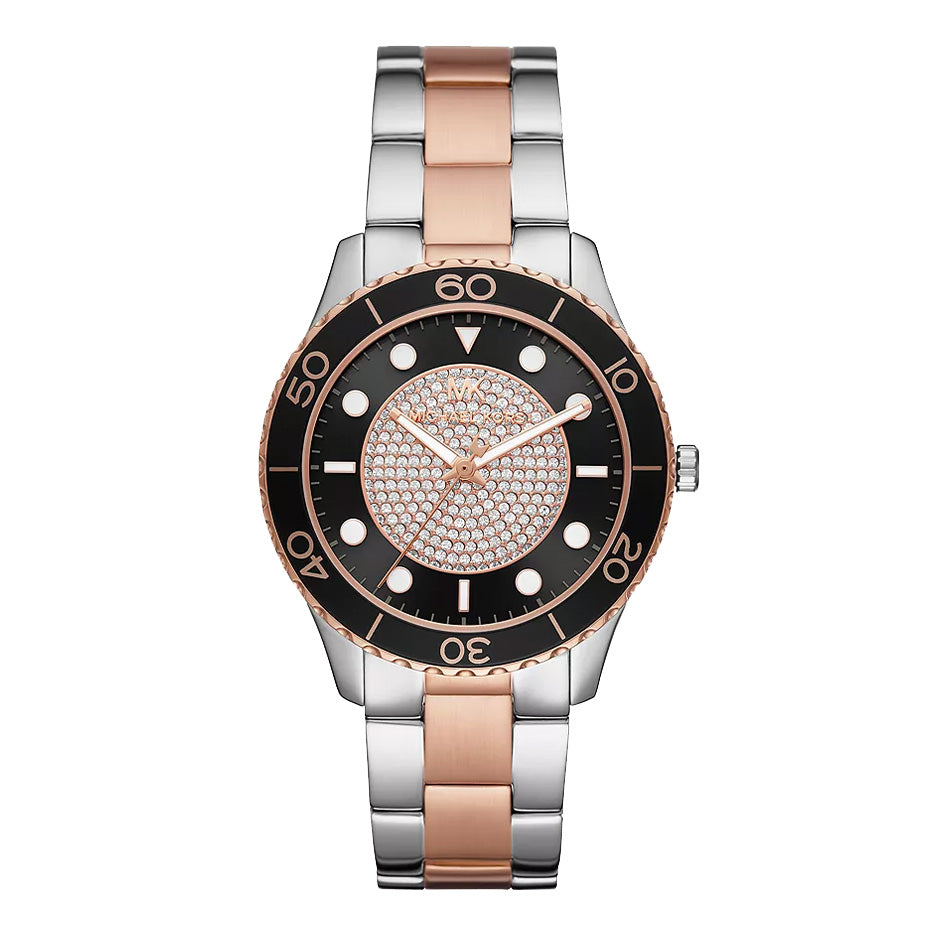 Michael Kors Ladies Watch Runway 40mm Black Rose Gold