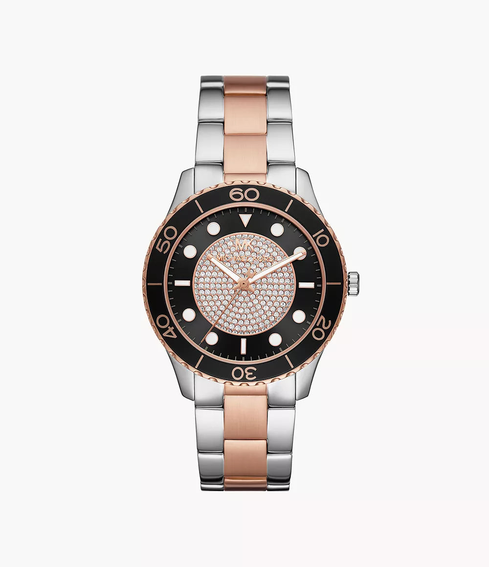 Michael Kors Ladies Watch Runway 40mm Black Rose Gold