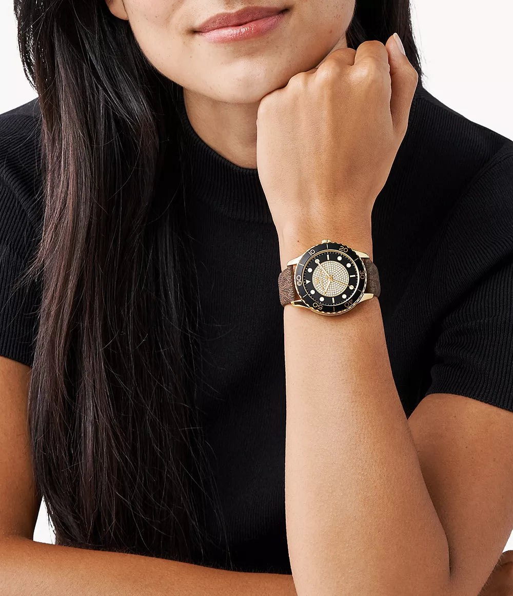 Michael Kors Ladies Watch Runway 40mm Black Brown