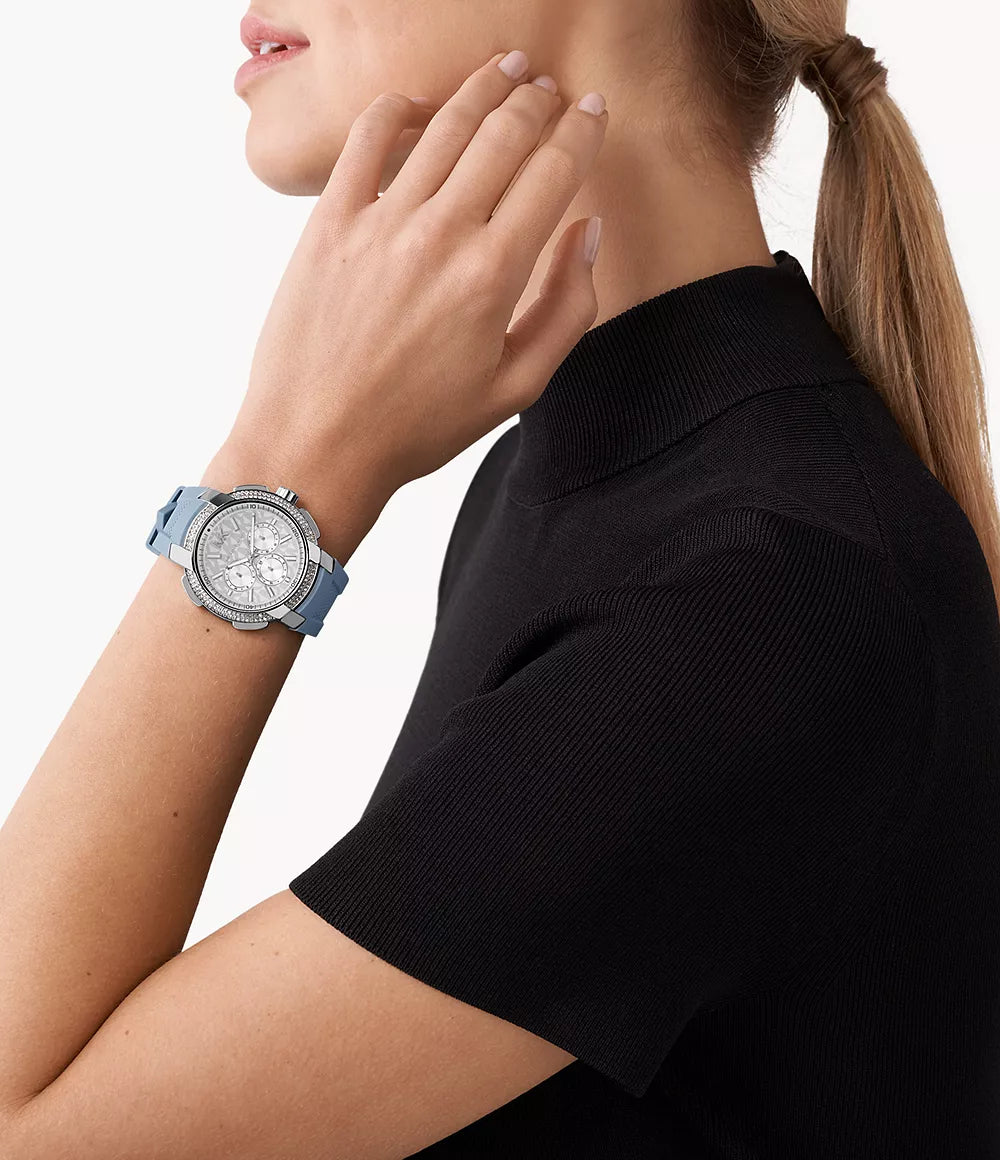 Michael Kors Ladies Watch Sidney Multifunction 42mm White Blue