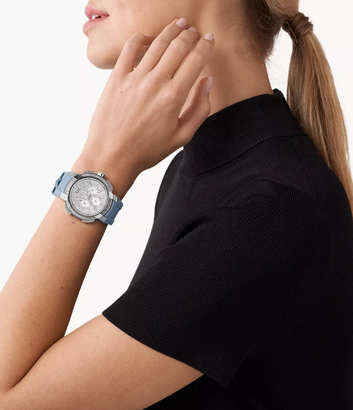 Michael Kors Ladies Watch Sidney Multifunction 42mm White Blue