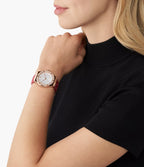 Michael Kors Ladies Watch Lennox 37mm White Red