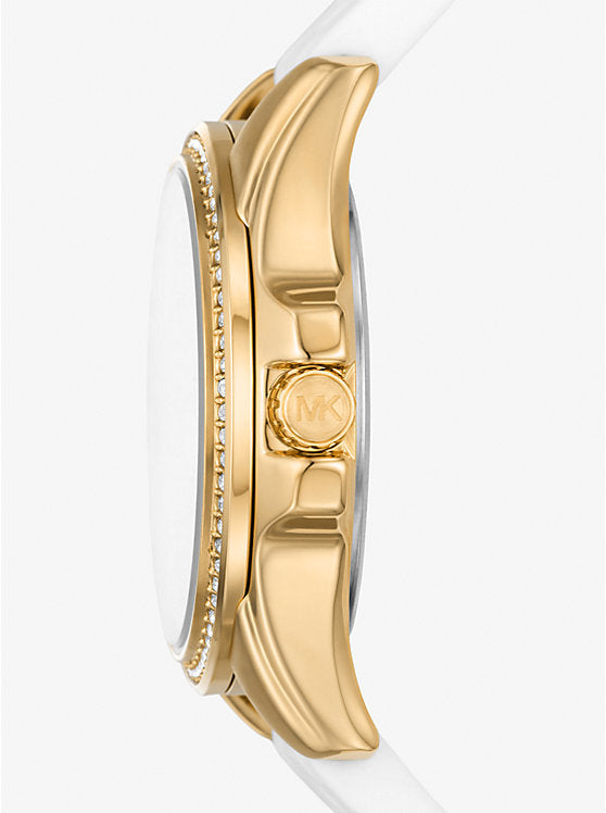 Michael Kors Ladies Watch Mini Pilot 36mm White Gold