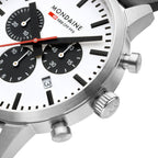 Mondaine Neo Panda Chronograph 41mm Vegan Leather Watch