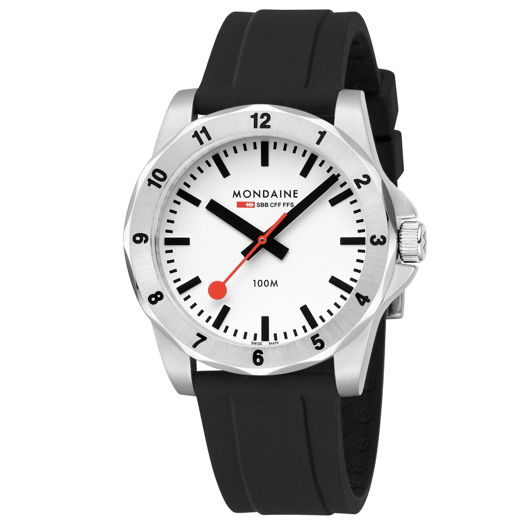 Mondaine Numeri 42mm Men's Black White Watch