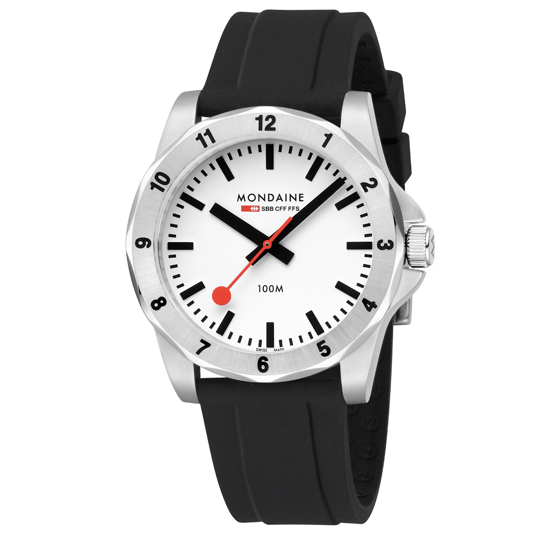 Mondaine Numeri 42mm Men's Black White Watch