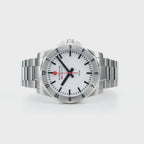 Mondaine Numeri 42mm Men's White Silver Watch