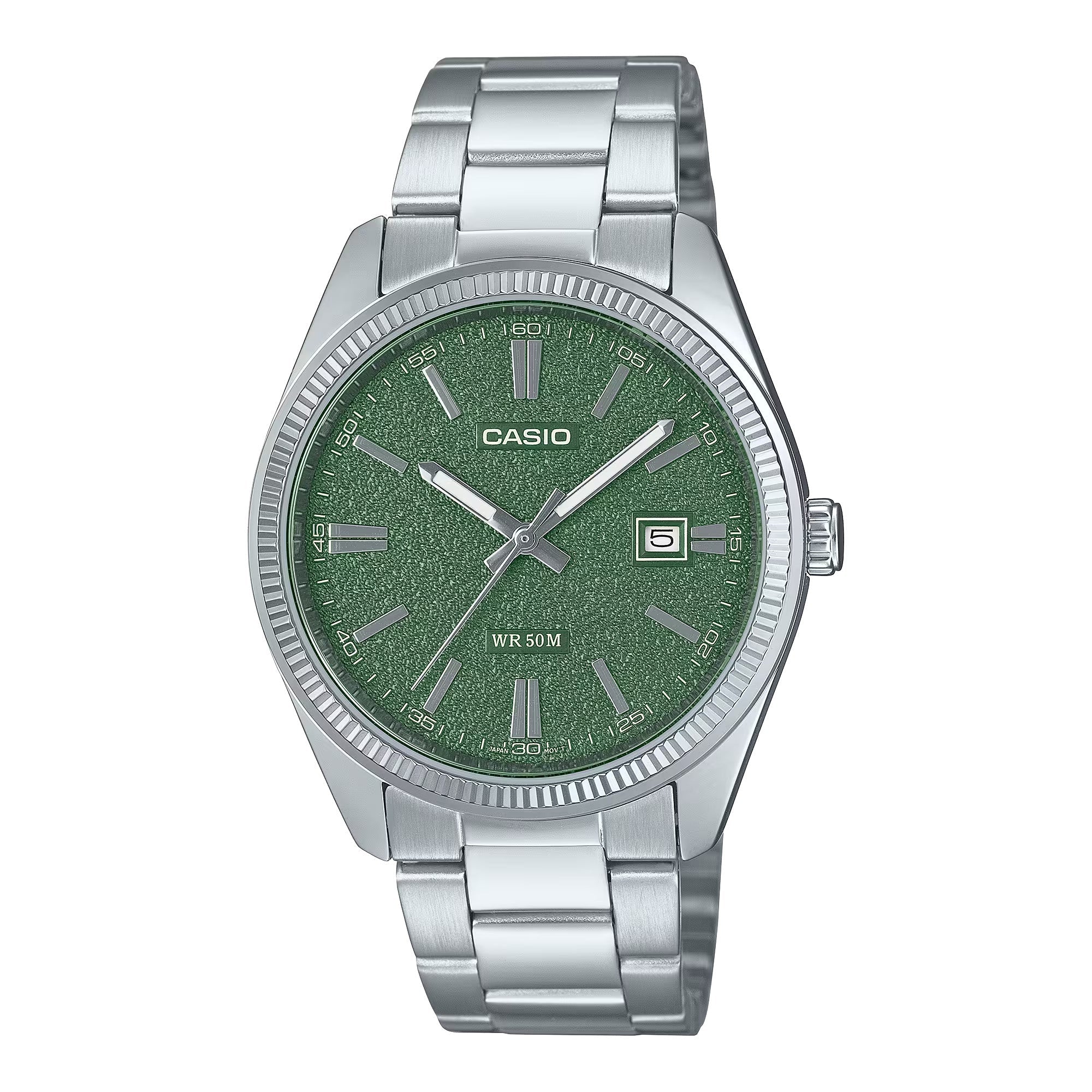 Casio Matte Men's Green Silver Watch