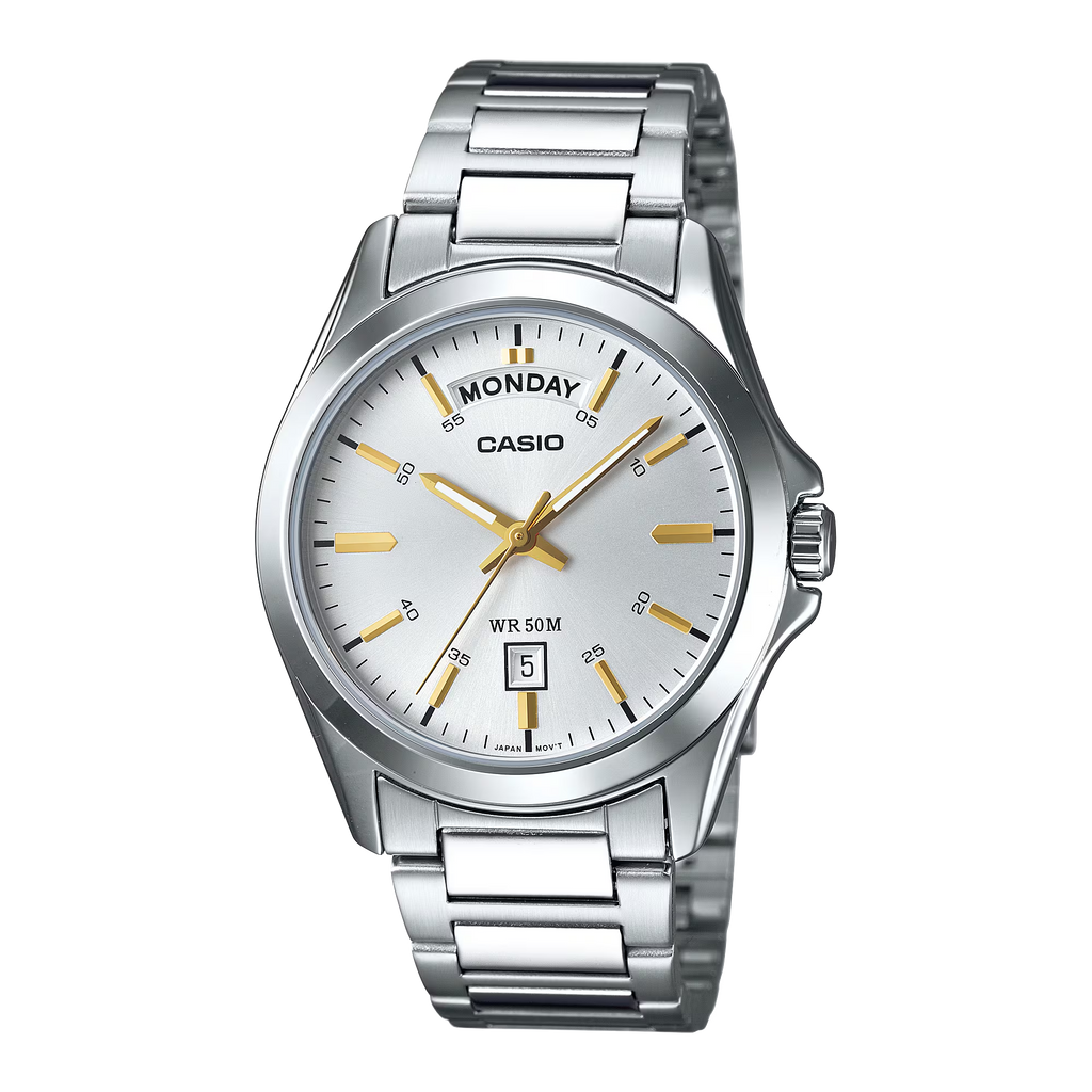 Casio Dress Day Date Men's Silver Watch