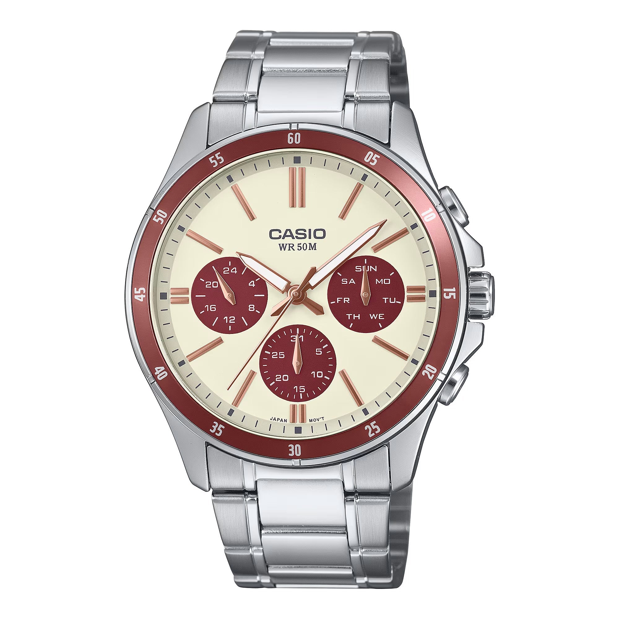 Casio Chrono Men's Cream Analogue Watch