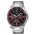 Casio Men's Watch Chronograph Stainless Steel Red