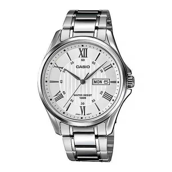 Casio Day Date Men's White Analogue Watch