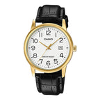 Casio Classic Men's Gold Black Leather Watch