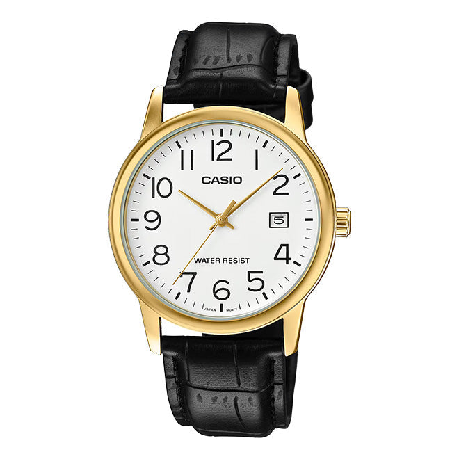 Casio Classic Men's Gold Black Leather Watch