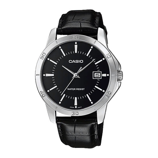 Casio Ladies Black Leather Watch