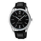 Casio Classic Men's Black Leather Analogue Watch
