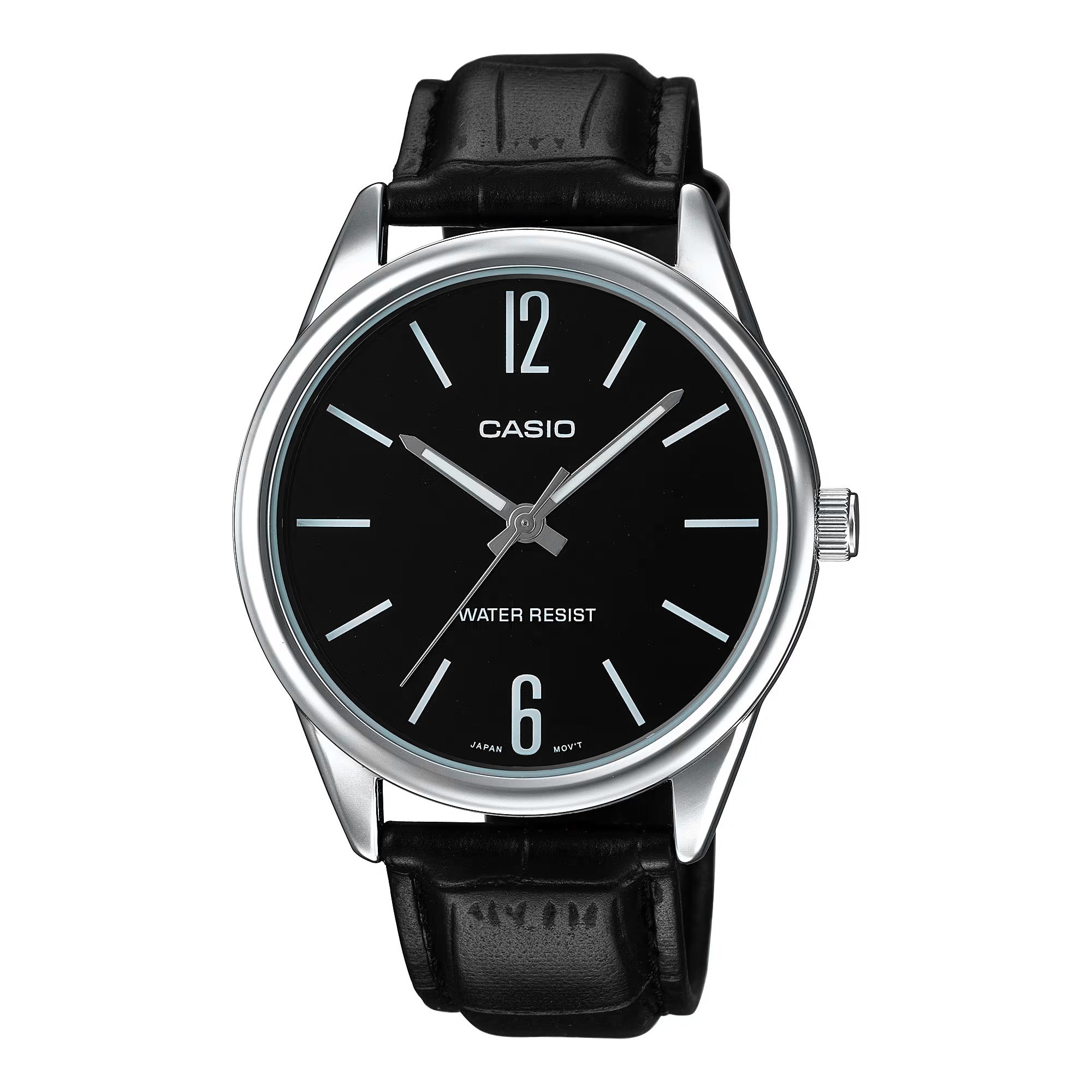 Casio Classic Men's Black Leather Analogue Watch